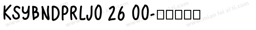 KSYBNDPRLJ0 26 00字体转换